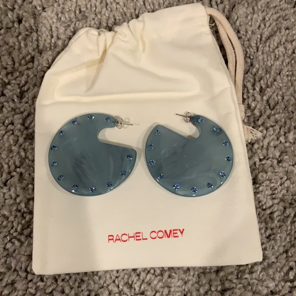 LAST PAIR! Rachel Comey Rhinestone Swirl Camille Earring Blue - Picture 4 of 8